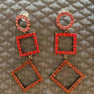 BaubleBar Large Earrings Pink and Red